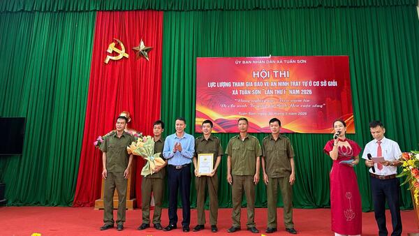 XÃ TUẤN SƠN TỔ CHỨC THÀNH CÔNG HỘI THI LỰC LƯỢNG THAM GIA BẢO VỆ AN NINH, TRẬT TỰ Ở CƠ SỞ GIỎI LẦN THỨ I NĂM 2026