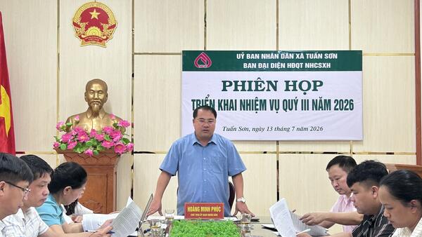 BAN ĐẠI DIỆN HỘI ĐỒNG QUẢN TRỊ NGÂN HÀNG CSXH XÃ TUẤN SƠN TỔ CHỨC PHIÊN HỌP THƯỜNG KỲ QUÝ II NĂM 2026
